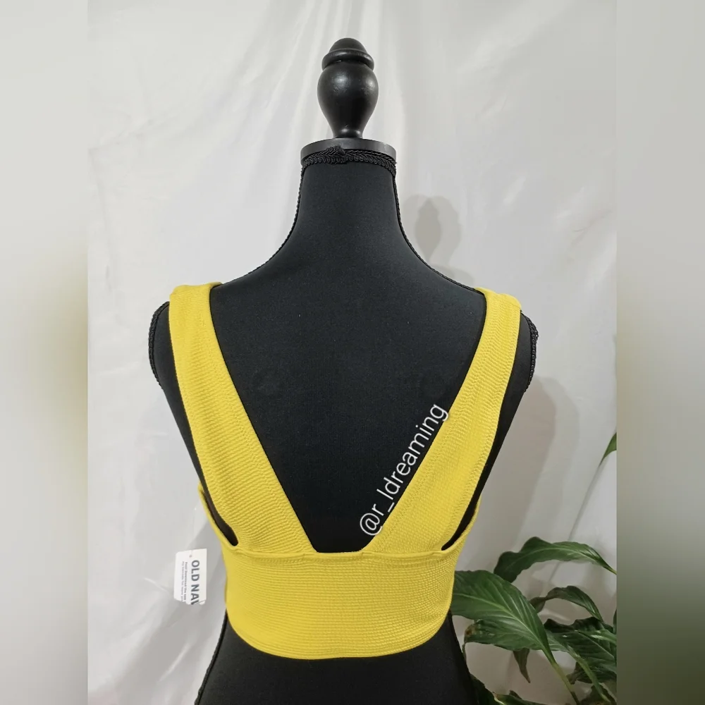 Stylish Yellow V-Neck Swim Or Casual Top Size Large By Old Navy